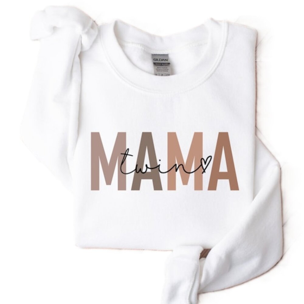 Twin Mama Shirt, First Time Twin Mama Crewneck